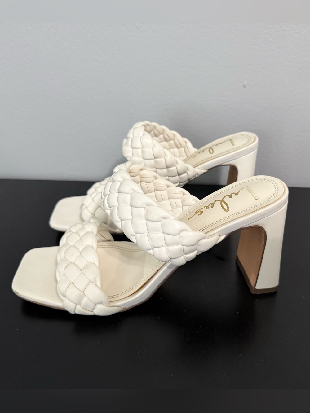 Lulus White Braided Double-Strap Block Heel